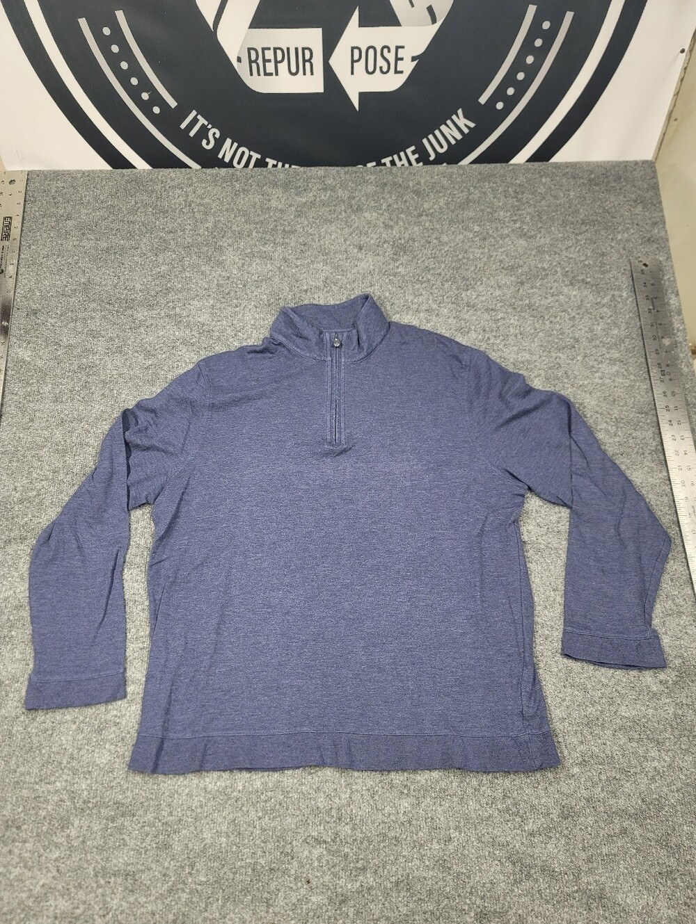 Jos A Bank Mens Large Reserve 1/4 Zip Pullover Mock Neck Long Sleeve Sweater